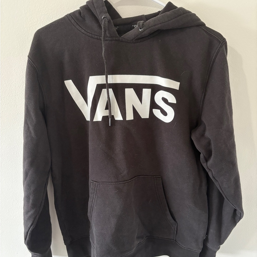 Vans Black Sweatshirt Hoodie with Bold Logo